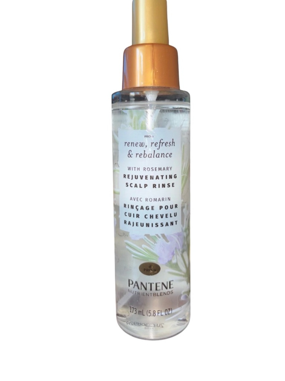 Pantene Rejuvenating Scalp Rinse with Rosemary - Clear Bottle, Gold Cap